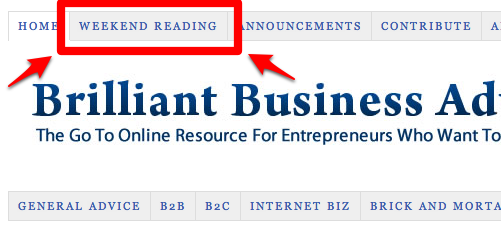 Brilliant Business Advice Weekend Reading Announcement