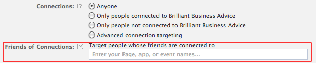 Friends Connected To Facebook Page FB Ads